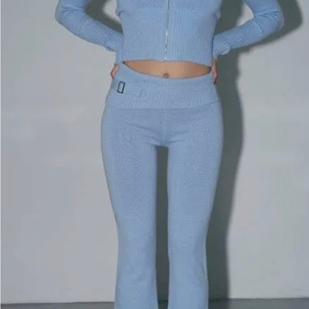 Women's Blue Knit Pants